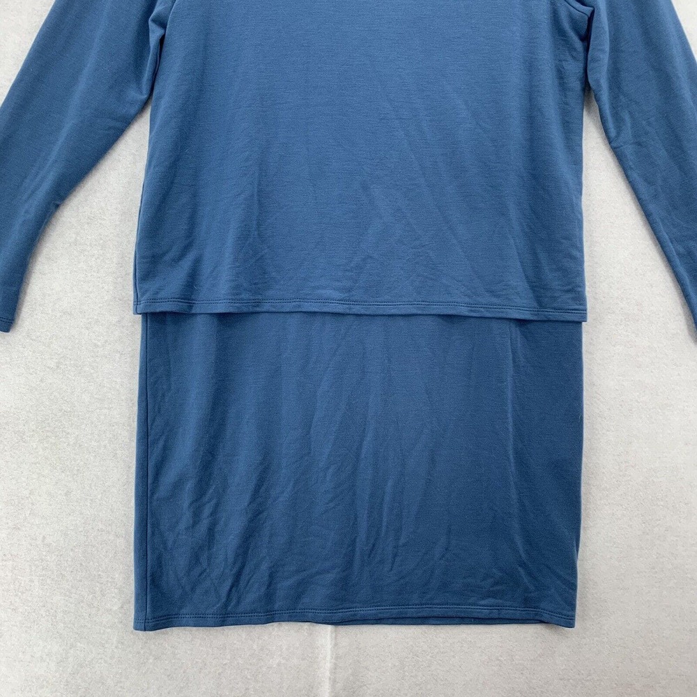 Pure J Jill Blue Layered Luxe Tencel Long Sleeve Shirt Dress Size Small - Picture 2 of 9